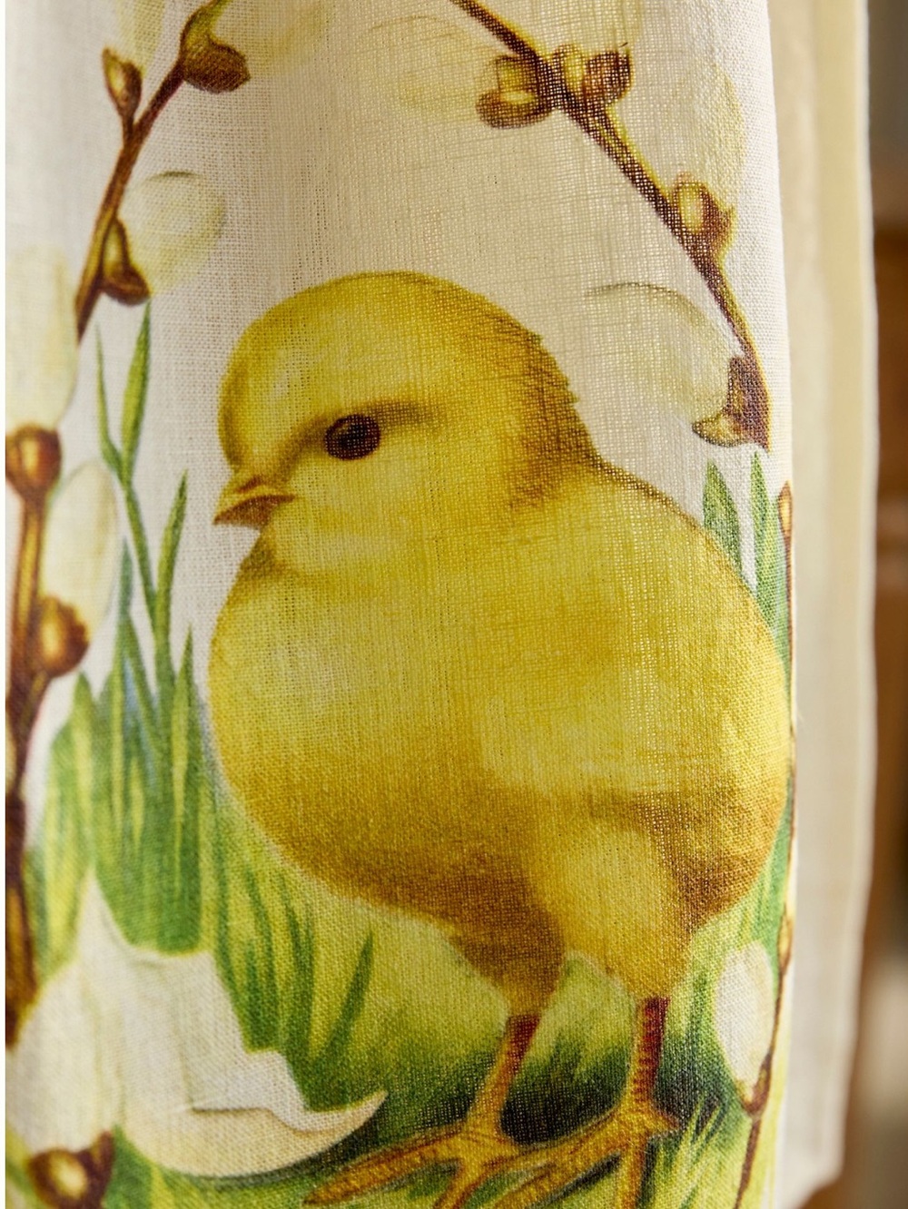 Anthropologie Terrain Linen Dish Towel New Yellow Baby Chick Spring Easter - Picture 2 of 9